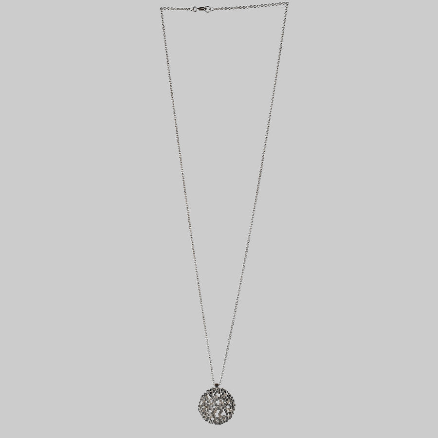 21mm Structural elipsoid pendant - silver