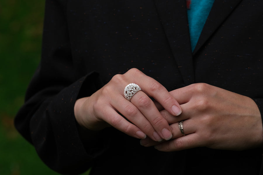 Random Oval ring - Silver