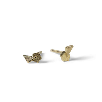 Tri/Pentangle Glint cluster stud earring