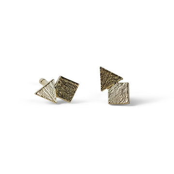 Tri/Square Glint cluster stud earring