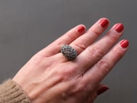 Jo hayes Ward Side oval ring - Oxidised Silver, Worn